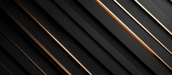 Obraz premium Black and Gold Stripes on Wall