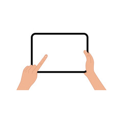 hand holding tablet pc
