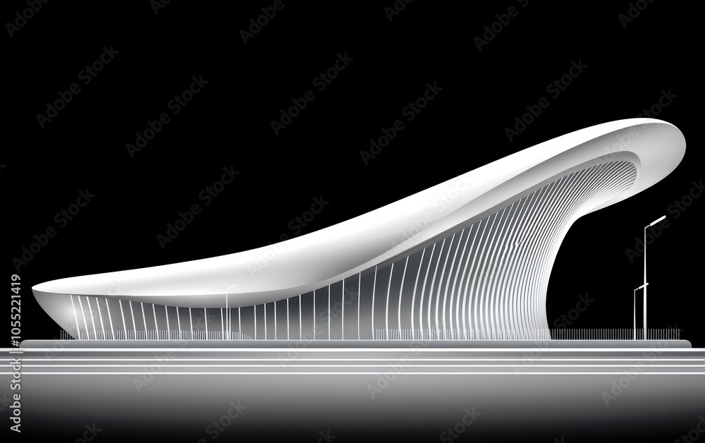 Poster futuristic building wireframe in 3d with layered transparency, emphasizing structure and digital des