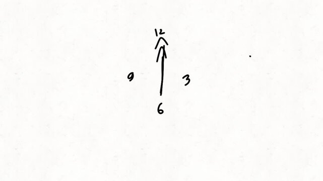 Time or clocks move quickly. Doodle looping animation on white background