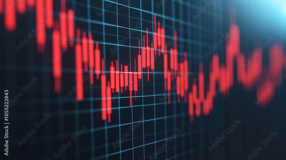 Poster red graph analysis in financial trading context