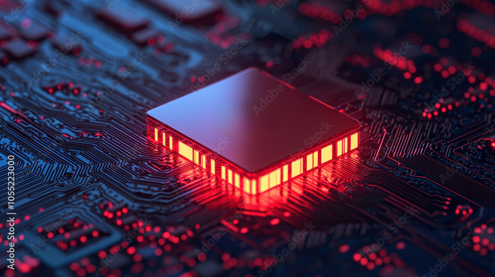 Poster quantum technology and encryption conceptual image