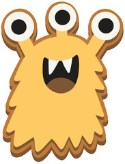 Halloween Monster Cartoon Gingerbread Cookie