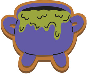 Halloween Witch Cauldron Gingerbread Cookie
