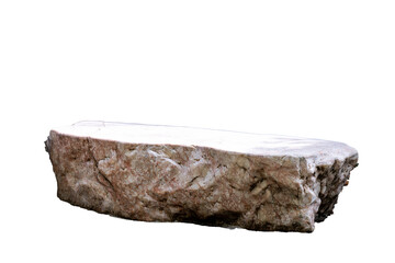 Rock Podium, Rocky isolated stand for Display products on Isolated background, Cliff rock clipping paths.