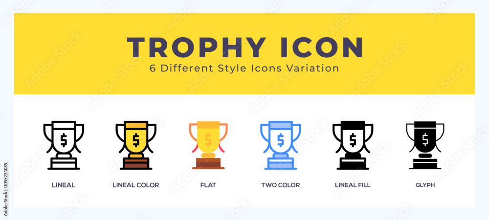 Poster trophy icons set. different style of icons simple vector illustration.