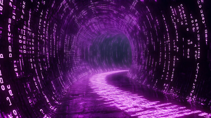 Abstract futuristic technology background in cyberspace with digital binary code, 3D illustration   -