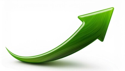 Green arrow graphic on a white isolated background.