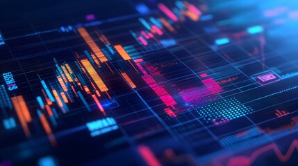 
3D graph up with search notice icon for finance statistic, sell and buy report. analyzing investment money cash and exchange with finance. 3d trading stock report icon vector render illustration