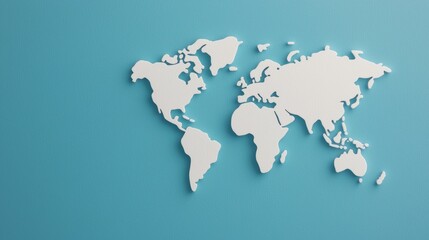 Naklejka premium Abstract World Map for Cloud Collaboration Concepts