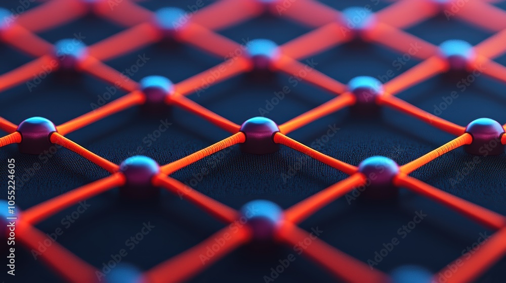 Poster futuristic network design with tech elements