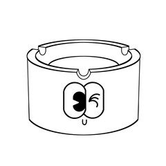 Doodle cute character illustration ashtray sticker outline