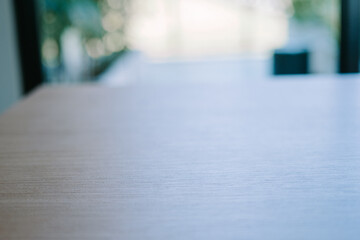 Empty display table with a clean, modern design, ready for showcasing products or decorations,