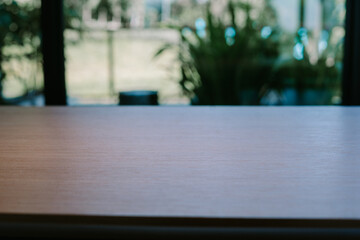 Empty display table with a clean, modern design, ready for showcasing products or decorations,