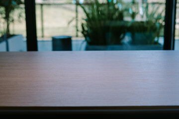 Empty display table with a clean, modern design, ready for showcasing products or decorations,