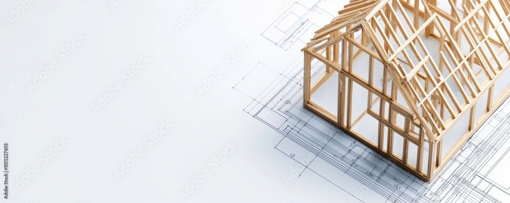 Aufkleber simple, elegant wireframe of a building in progress, highlighting the foundations and open architect