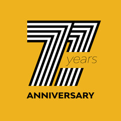 77 years retro anniversary vector template template design illustration
