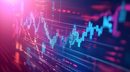
3D graph up with search notice icon for finance statistic, sell and buy report. analyzing investment money cash and exchange with finance. 3d trading stock report icon vector render illustration