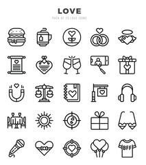 Love icons set. Vector illustration.