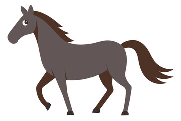 illustration brown color cartoon horse
