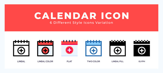 Calendar icon set. Design elements for logo