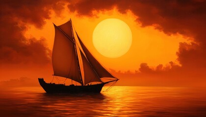 Sunrise over a misty lake, the calm water reflecting the golden glow of the early morning sky