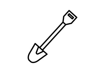 Icono negro de pala para cavar