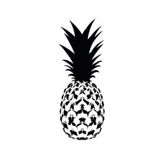 Obraz premium pineapple vector silhouette on white background, simple and minimal vector