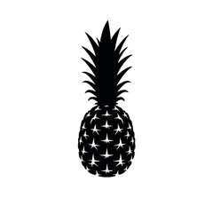pineapple vector silhouette on white background, simple and minimal vector