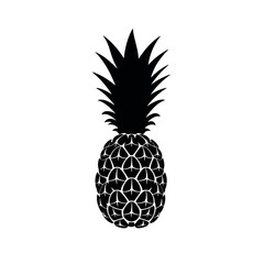Obraz premium pineapple vector silhouette on white background, simple and minimal vector