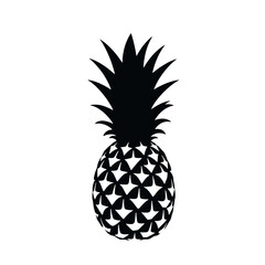 Obraz premium pineapple vector silhouette on white background, simple and minimal vector