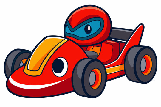 red kart racer cartoon character clip art preview