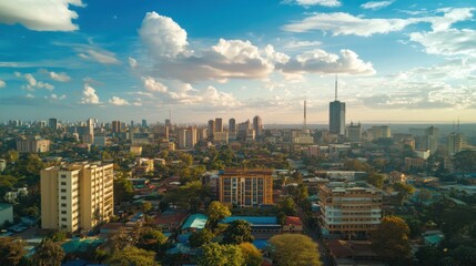 A dynamic business scene in Nairobi, featuring local startups