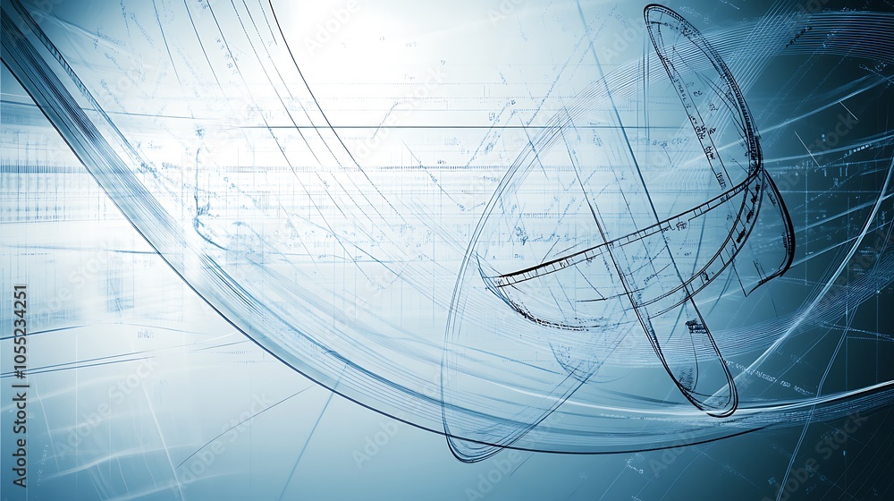Poster abstract digital design featuring flowing lines and geometric shapes.