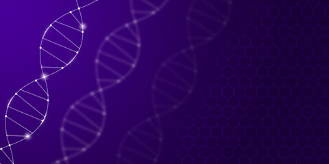 Futuristic and modern medical technology style abstract background with copy space or blank space. Molecule spiral dna.