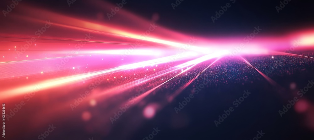 Poster abstract light trails background glowing pink and orange lines with a soft focus and bokeh effect