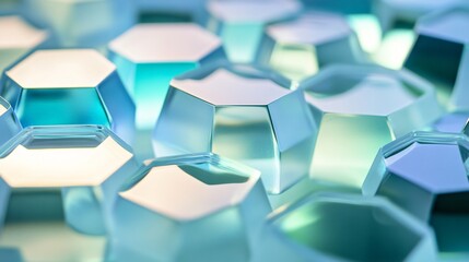 Abstract Hexagonal Pattern in Blue and Green Hues