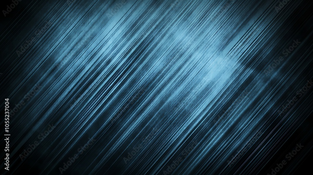 Poster abstract blue and black lines creating a sense of motion and depth.