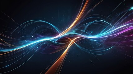 Dynamic abstract tech backdrop, glowing lights in motion, digital theme.