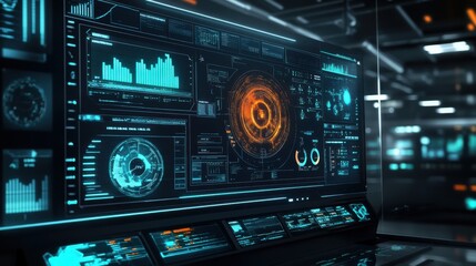 Obraz premium A modern touchscreen interface with various IT tools