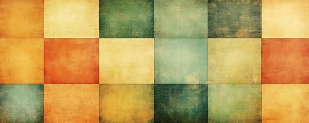 Fototapeta premium A textured grid of colorful squares in warm tones for design use.