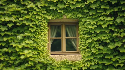 Charming Building with Ivy-Covered Walls and Window