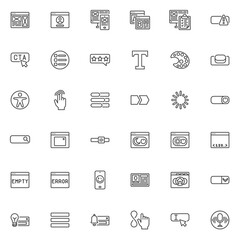 Web UI-UX design line icons set
