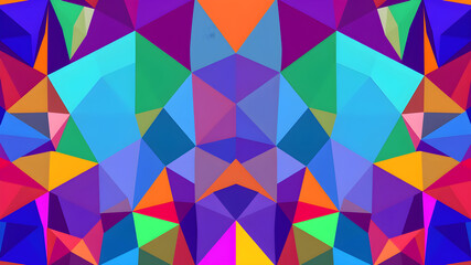 Obraz premium Colorful abstract geometric shapes illustration. Generative AI