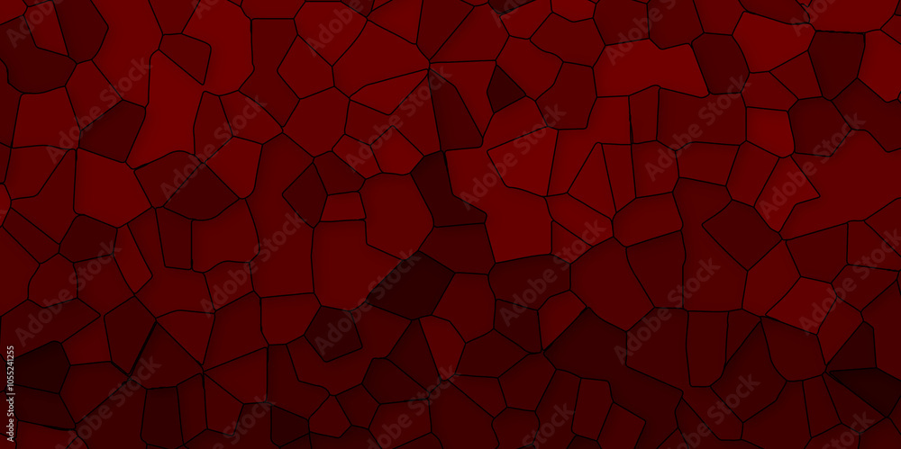 Poster abstract red color broken stained-glass background with colorful line. geometric seamless pattern wi