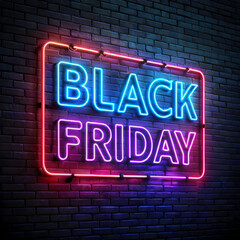 Fototapeta premium A neon sign that says black Friday on it 