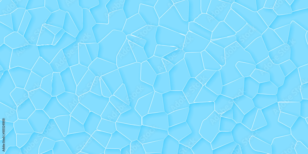 Poster abstract blue color broken stained-glass background with colorful line. geometric seamless pattern w
