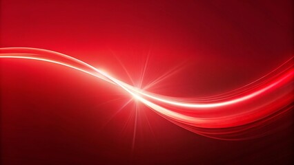 A beam of light with a glowing effect on a red background.	