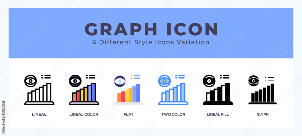 Poster graph icon set with different styles. vector illustration.
