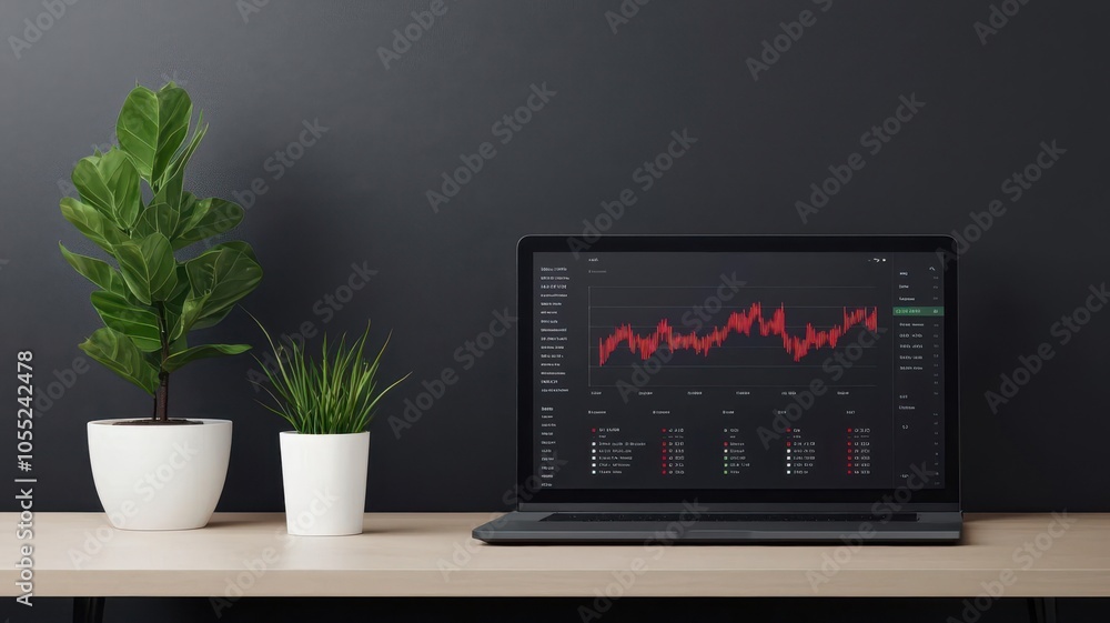Poster 3d model of a stock forecast dashboard with charts showing monthly and quarterly stock demand predic